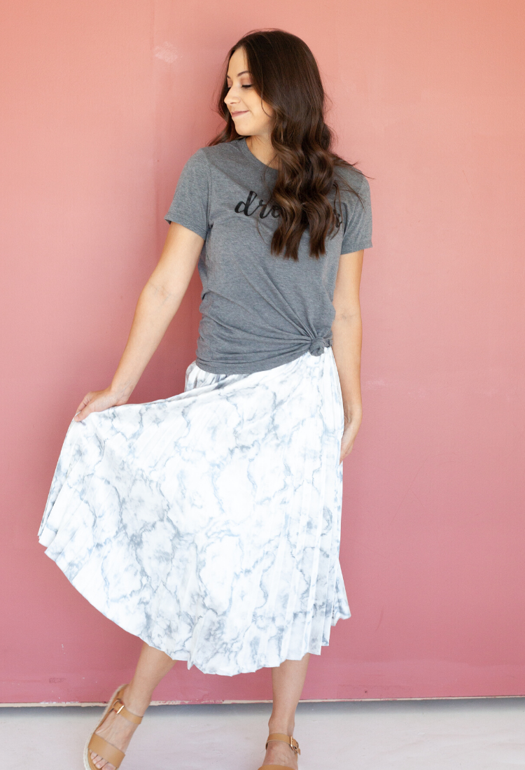 Marbled Midi Skirt