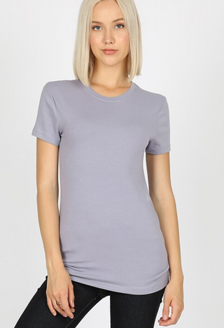 Essential Tee in 
Ash Lavender
