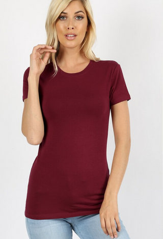 Essential Tee in burgundy