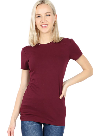 Essential Tee in burgundy