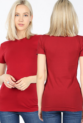 Essential Tee in Ruby Red