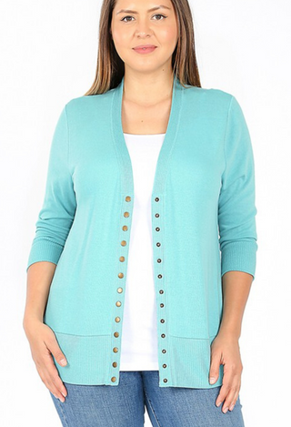 plus size mint cardgan