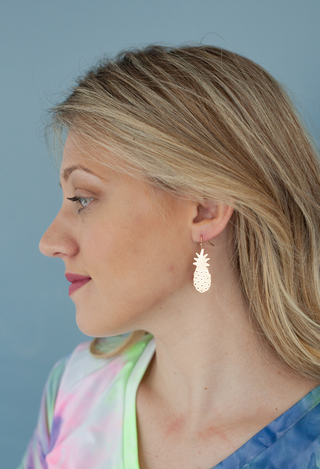 Pineapple Earrings in fold