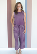 Eggplant/ivory