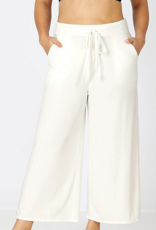 Cropped Lounge Pant in ivory