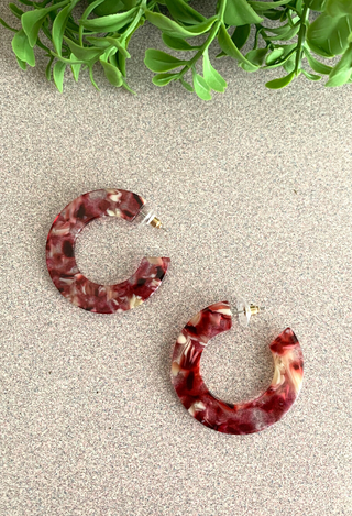 Rose Marbled Earrings