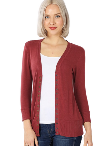 Perfect Sweater Cardigan Brick plus size
