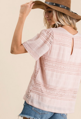 Lace & Love Top back view in pink
