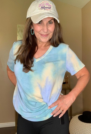 Tie Dye Blues with hat