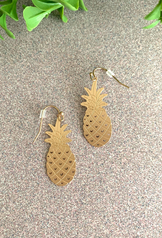 gold Pineapple Earrings