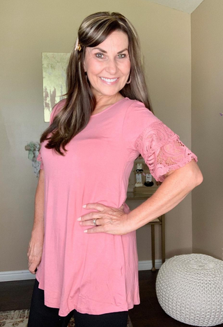 Venice Lace Top rose