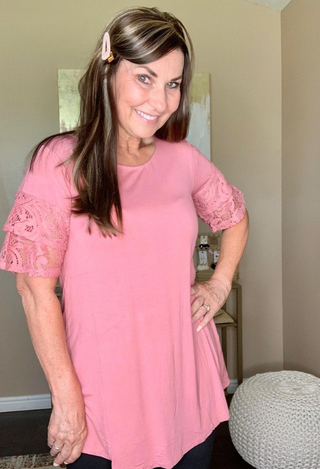 Venice Lace Top ash rose