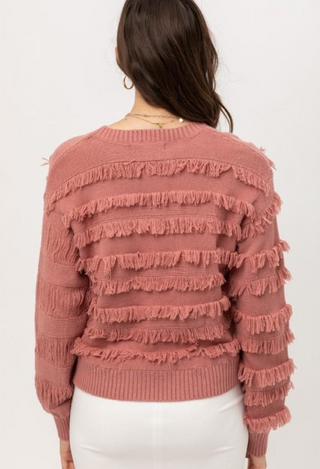 fringe sweater top back view