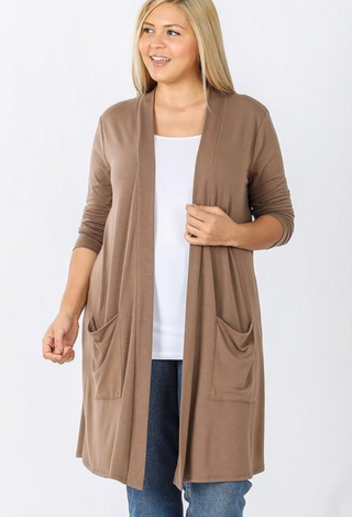 caraway duster in mocha plus size