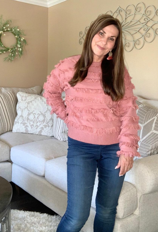 womens fringe sweater top