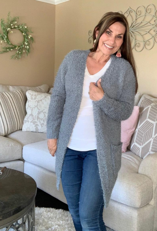 Manhattan Cardigan in teal