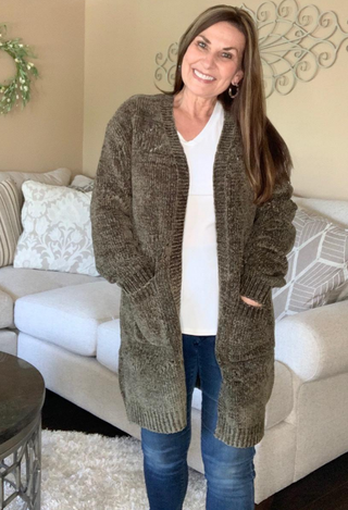 olive cardigan-meet me in the park cardigan