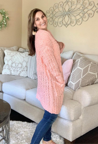 popcorn duster in pink