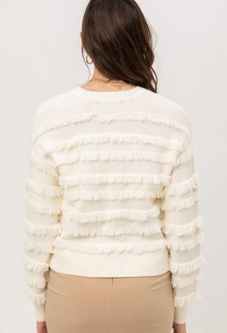 fringe sweater top back view