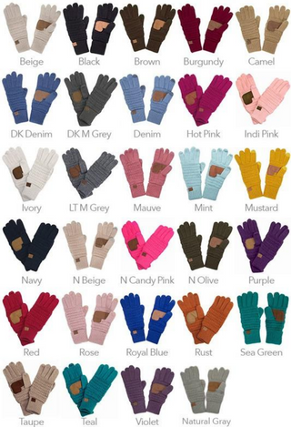 c.c. knitted touch screen gloves