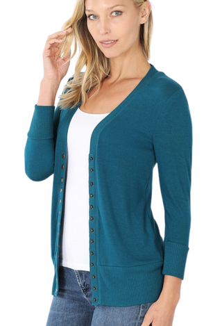 dark teal sweater cardigan