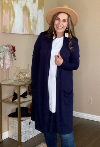 caraway duster in navy