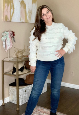 fringe sweater top with jeans