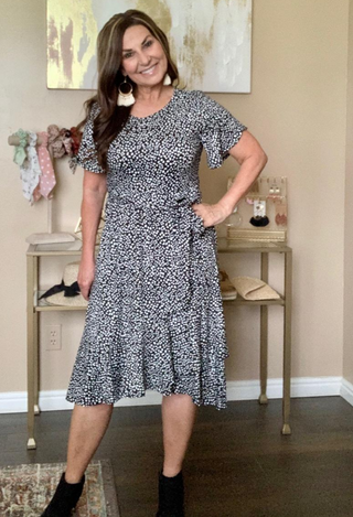 Savannah Nights Dress in black with boots