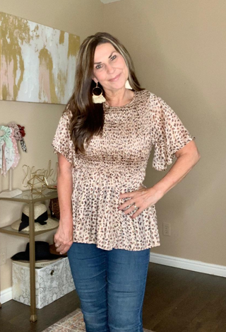 Animal print Sahara Smock Top