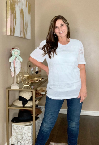white Lace & Love Top with jeans