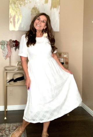 Hayden Midi Dress in white