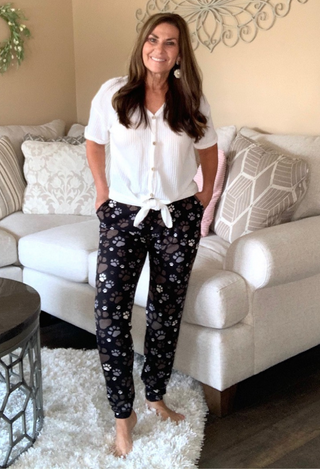 Animal Lover Jogger with white tie top