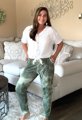 tie dye jogger Sage mix