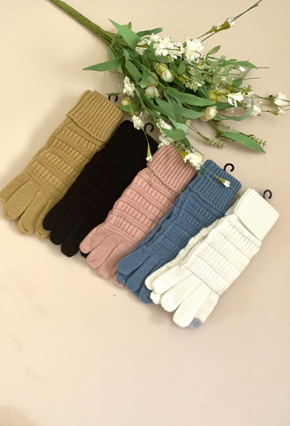 c.c. knitted touch screen gloves