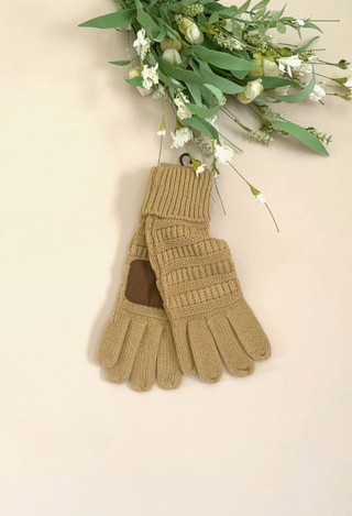 Beige C. C. Gloves
