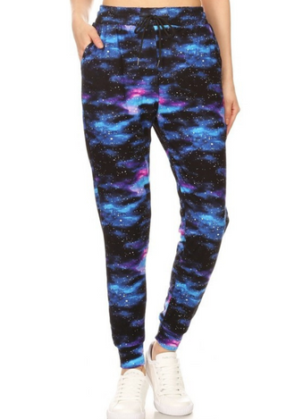 Cosmic Tie Dye Jogger in blue