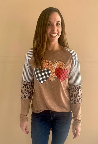Wild hearts top iin taupe