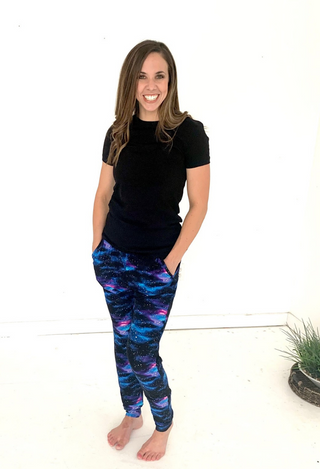 Cosmic Tie Dye Jogger with blck top