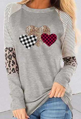 Wild hearts top in grey