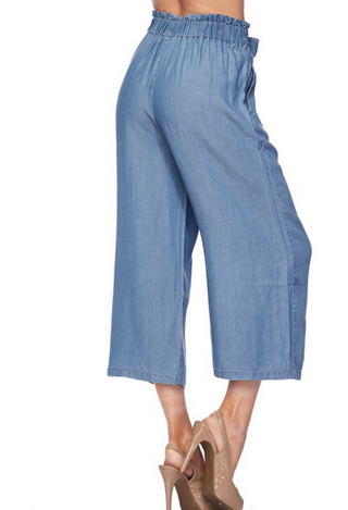 Talia Tencel Tie Waist Pants back view