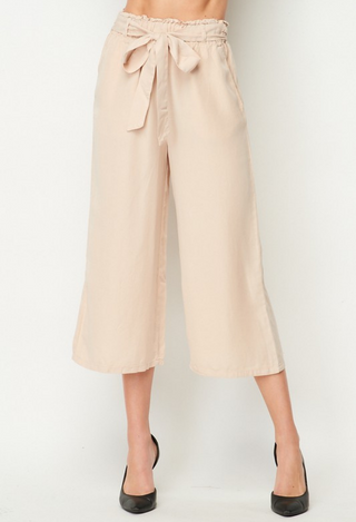Talia Tie Waist Pants in Khaki