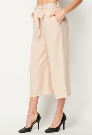 Talia Tie Waist Pants in Khaki