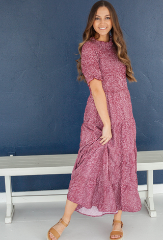 Tersa Dress Burgundy Tay