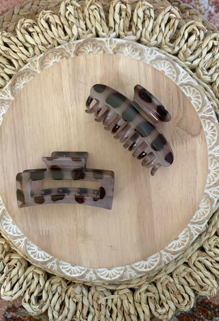 tortoise hair claw set