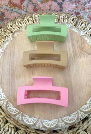 Madison Hair Claw Clip Pink beige pistachio 