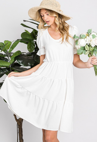 Selina 3 Tier Dress in Ivory