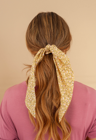 Ditsy Hair Scarf Lemon