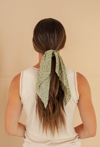 Ditsy hair scarf sage