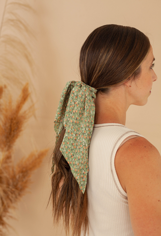 Ditsy hair scarf sage
