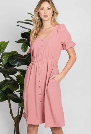 Bella Blush Dress close up